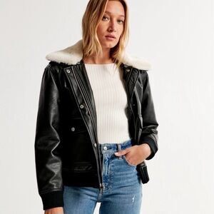 Winterized Vegan Leather Bomber Jacket